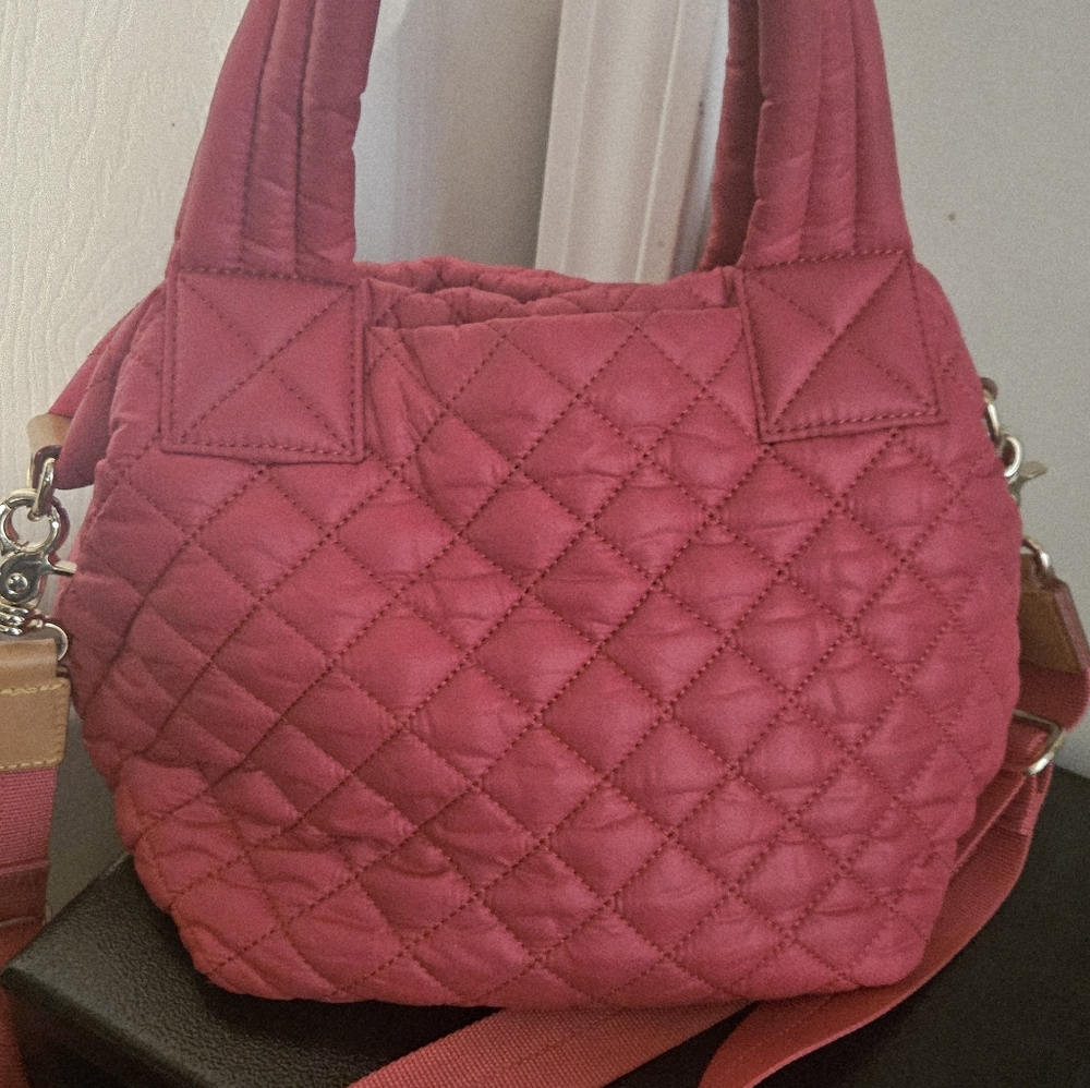 MZ Wallace Tote Satchel Crossbody. Mini Metro Tote Deluxe  Pink No Flaws!! - Picture 3 of 7